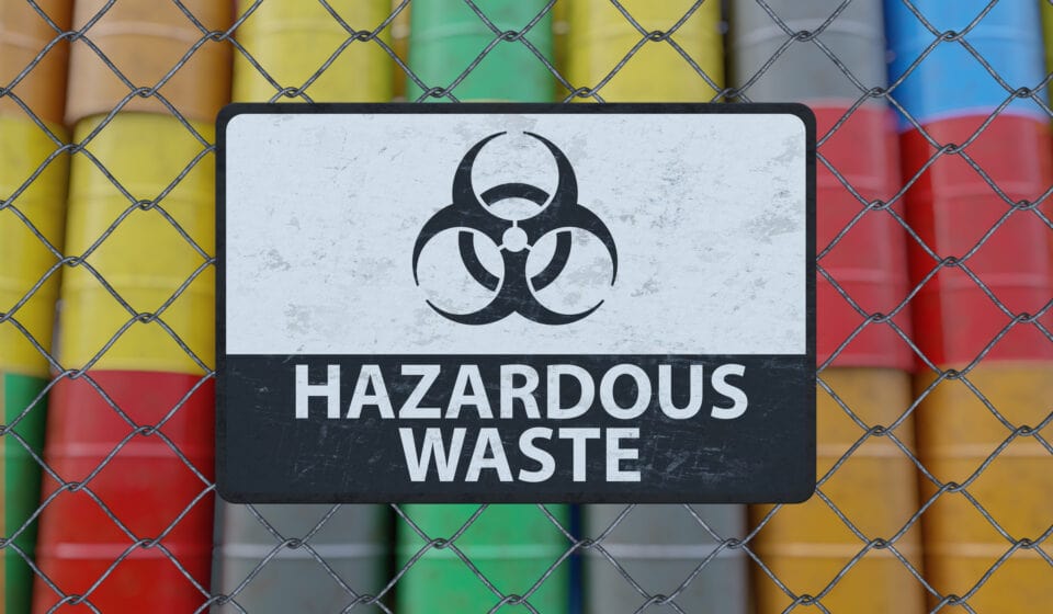 A Sign Indicating the Presence of Hazardous Waste
