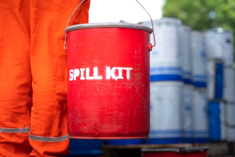 Spill kit industrial emergency scene